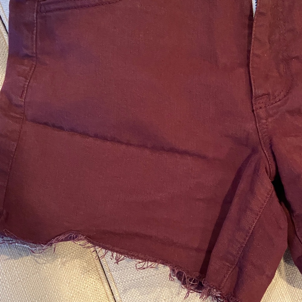 American Eagle Outfitters Women's Maroon Jean Shorts - Picture 5 of 12